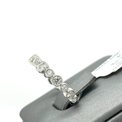 14k White Gold 0.95 CT Diamond Band, 2.8gm Size 6