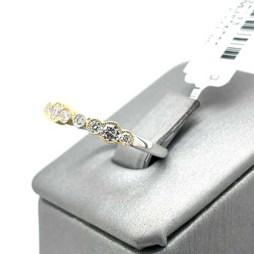 14k Yellow White Gold 0.95 CT Diamond Ladies Band, 2.8g, Size 6