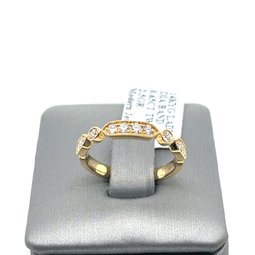 14k Yellow Gold 0.65 CT Diamond Ladies Band, 2.5g, Size 6,