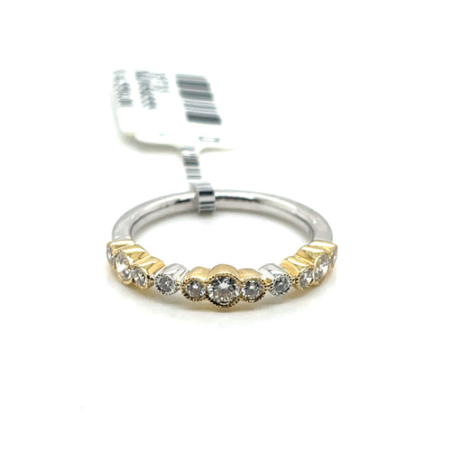 14k Yellow White Gold 0.95 CT Diamond Ladies Band, 2.8g, Size 6