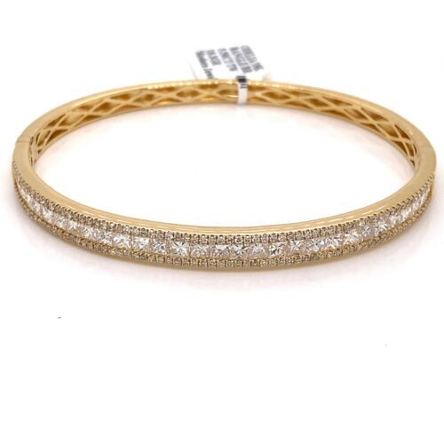 Odelia 18k Yellow Gold 5.50 Ct Diamond Bangle Bracelet, 18.3g