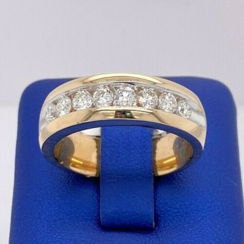 14k Yellow Gold 1.25 CT Diamond Men's Wedding Band, 14.0 g