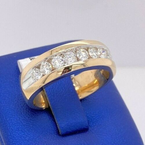 14k Yellow Gold 1.25 CT Diamond Men's Wedding Band, 14.0 g