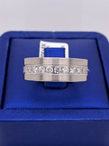 Benchmark 14k White Gold 0.75 CT Diamond Men's Band, Size 10.25