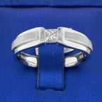 18k White Gold 0.40 C Princess Cut Diamond Band, 9.7gm, Size 10.5
