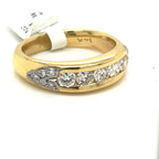 14k Yellow Gold 1.50 CT Diamond Men's Wedding Band 10.5g, Size 11.75