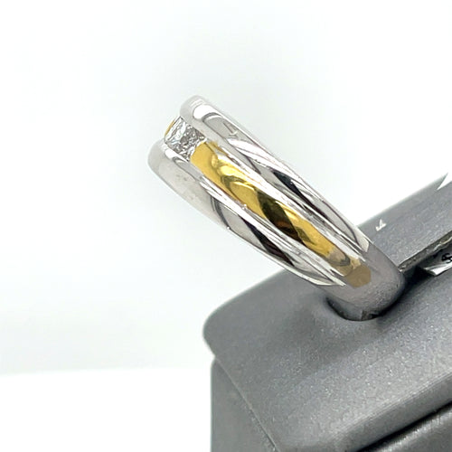 14k Yellow White Gold 0.50 CT Diamond Men's Wedding Band, 10.4g, Size 9