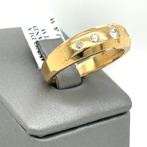 14k Yellow Gold 0.50 CT Diamond Men's Wedding Band, 5.7g, Size 10.5