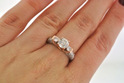 14k Two Tone Gold 1.53 CT Diamond Engagement Ring, Size 6
