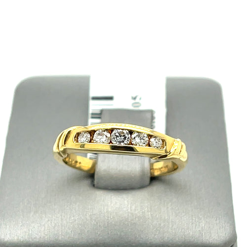 14k Yellow Gold 0.35 CT Diamond Ladies Band, 4.4g, Size 6.50