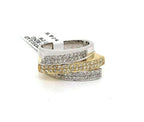 18k Two Tone Gold 1.50 CT Diamond Pave Ladies Ring, 9.9gm, Size 5