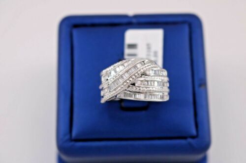 14k White Gold 1.00 CT Ladies Diamond Bypass Ring, 9.1gm, Size 8