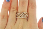 14K SOLID ROSE GOLD 1.00 CT ROUND CUT DIAMONDS LADIES RING 7.4 GM SIZE 7