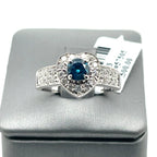 18k White Gold 1.23CT Diamond Heart Design Ladies Ring, 4.7g, Size 7.25