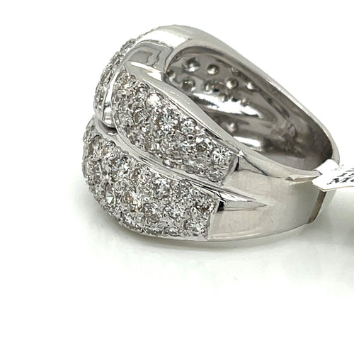 14K White Gold 2.00 CT Diamond Ladies Ring, 18gm, Size 8