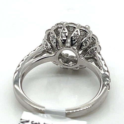 18K White Gold 3.00CT Round Cut Diamond Engagement Ring, Size 4.5, 4.6G