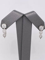 14k White Gold 1.75 CT Diamond Drop Earrings, 3.9g