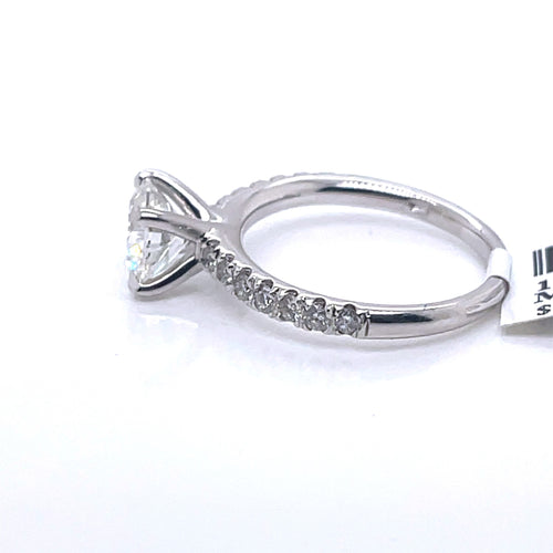 14K White Gold 2.75CT Round Cut Diamond Engagement Ring, Size 6.50, 3.1G