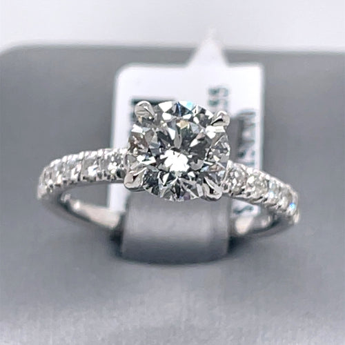 14K White Gold 2.75CT Round Cut Diamond Engagement Ring, Size 6.50, 3.1G