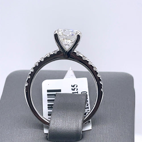 14K White Gold 2.75CT Round Cut Diamond Engagement Ring, Size 6.50, 3.1G