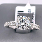 14K White Gold 2.75CT Round Cut Diamond Engagement Ring, Size 6.50, 3.1G