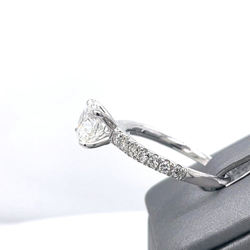 14K White Gold 2.75CT Round Cut Diamond Engagement Ring, Size 6.50, 3.1G