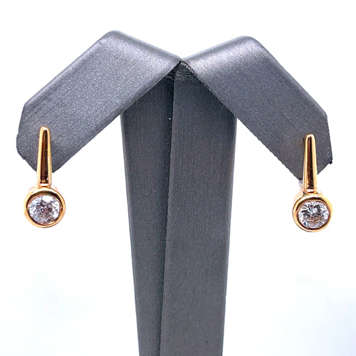 14k Rose Gold 1.35 CT Diamond Drop Earrings, 5.2g
