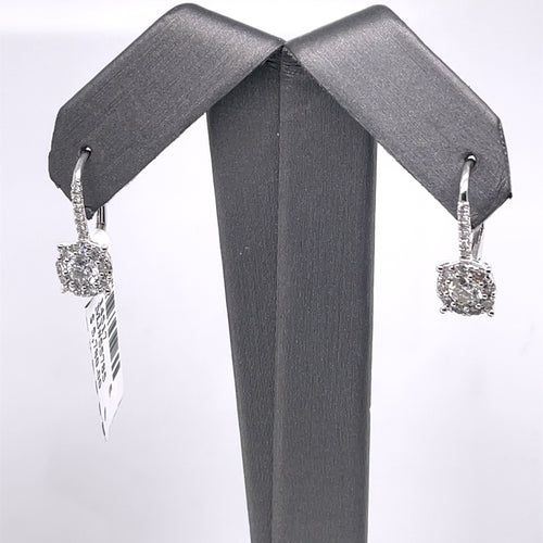 18k White Gold 1.35 CT Diamond Drop Earrings, 2.6gm