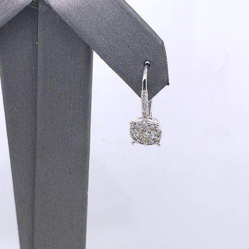 18k White Gold 1.35 CT Diamond Drop Earrings, 2.6gm