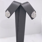 18k White Gold 1.50 CT Diamond Pear Shape Cluster Stud Earrings