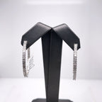 14k White Gold 4.00 CT Princess Diamond Inside Out Hoop Earrings, 9.5gm
