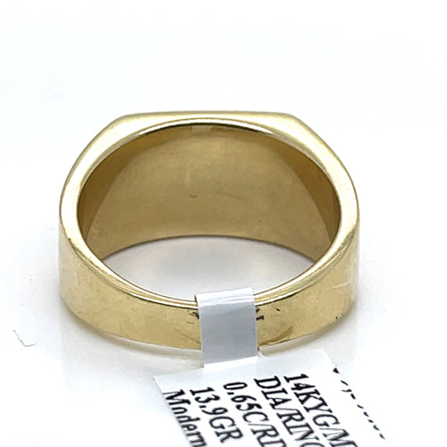 14k Yellow Gold 0.65 CT Diamond Men's Wedding Band, 13.9g, Size 9.5