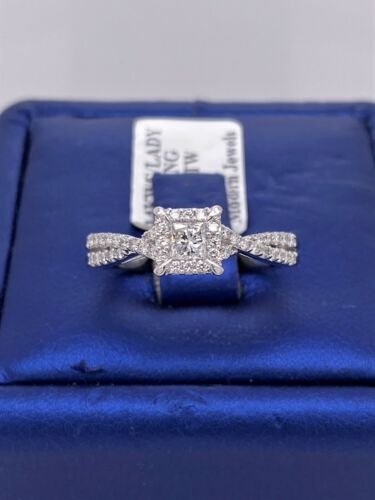14k White Gold 0.75 CT Diamond Engagement Ring, 2.8g, Size 7