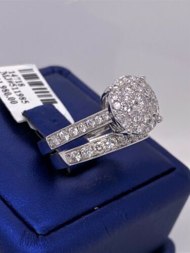 14k White Gold 2.00 CT Diamond Wedding & Engagement Ring Set, 8.7g