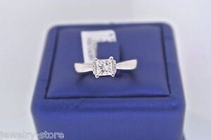 14k White Gold 1.00CT Princess Cut Diamond Engagement Ring, Size 7