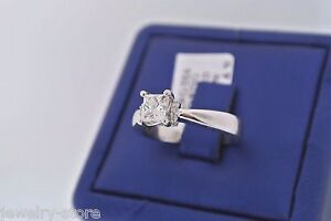 14k White Gold 1.00CT Princess Cut Diamond Engagement Ring, Size 7