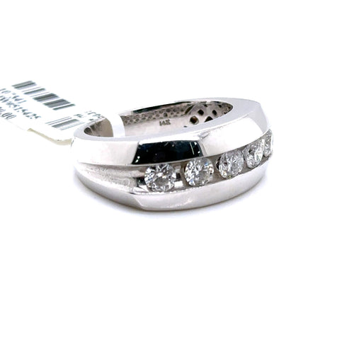 14k White Gold 1.50 CT Diamond Men's Wedding Band, 11.9g, Size 10