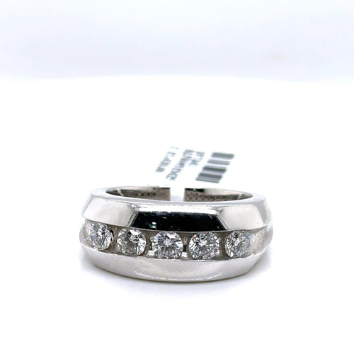 14k White Gold 1.50 CT Diamond Men's Wedding Band, 11.9g, Size 10