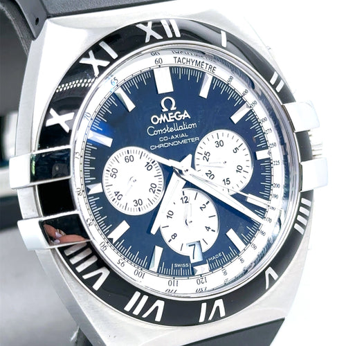 Omega Constellation Double Eagle Co-Axial Chronograph, Black Dial