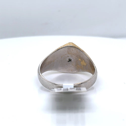 14k Multi Gold 1.25 CT Old Mine Cut Mens Diamond Ring, 11.9g, Size 12.25