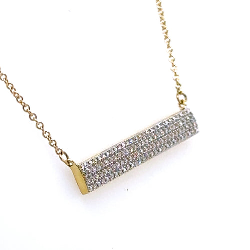 10k Yellow Gold 0.50CT Diamond Bar Necklace, 2.5g