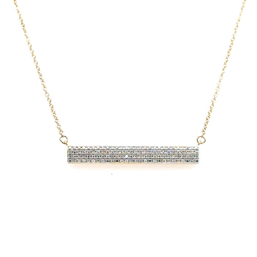 10k Yellow Gold 0.50CT Diamond Bar Necklace, 2.5g