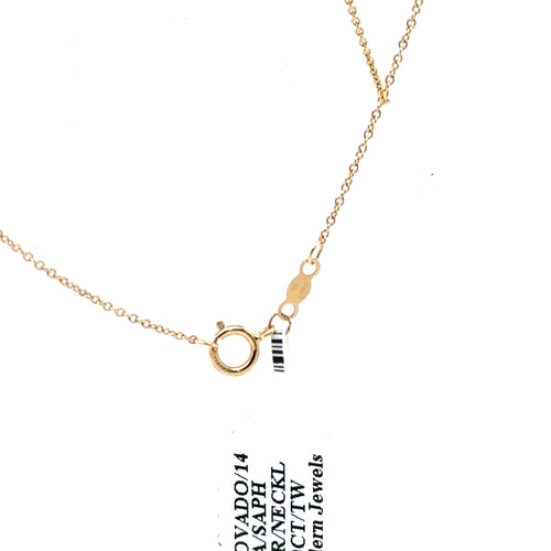Movado 14k Yellow Gold 2.00CT Diamond & Sapphire Bar Necklace, 4.2g