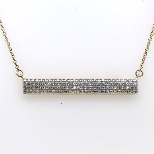 10k Yellow Gold 0.50CT Diamond Bar Necklace, 2.5g