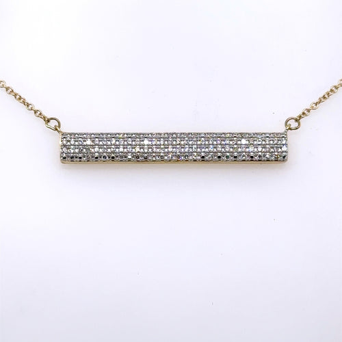 10k Yellow Gold 0.50CT Diamond Bar Necklace, 2.5g
