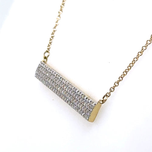 10k Yellow Gold 0.50CT Diamond Bar Necklace, 2.5g