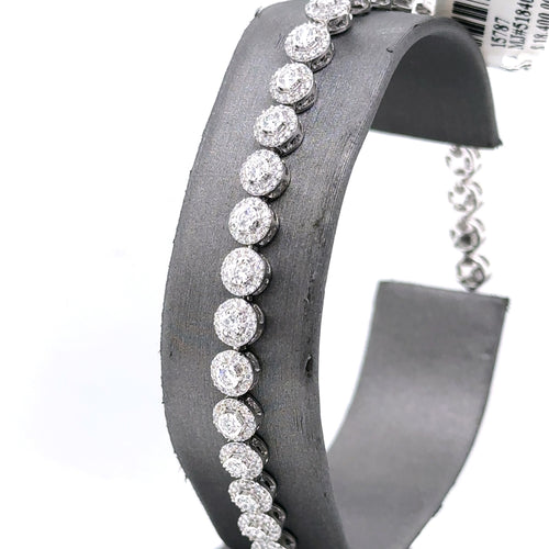 14k White Gold 3.00 CT Diamond Tennis Ladies Bracelet, 11.3g, 7.25"