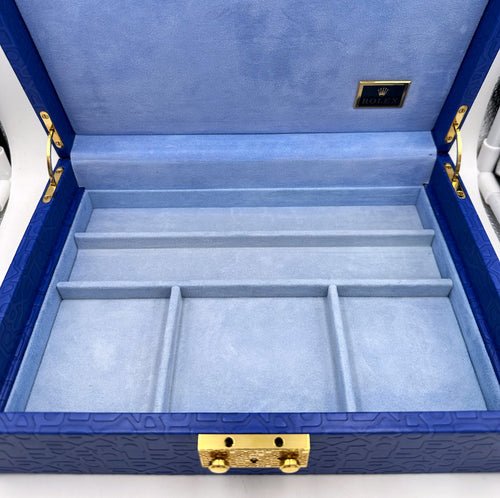 Genuine Vintage Rolex Crown Collection Watch Jewelry Box Case w/Key #51.00.01