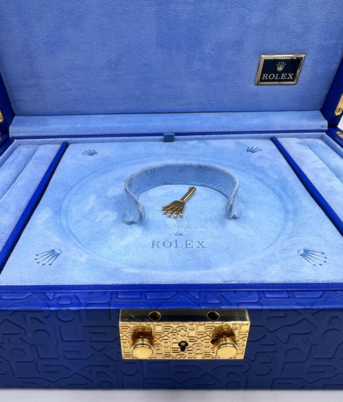 Genuine Vintage Rolex Crown Collection Watch Jewelry Box Case w/Key #51.00.01