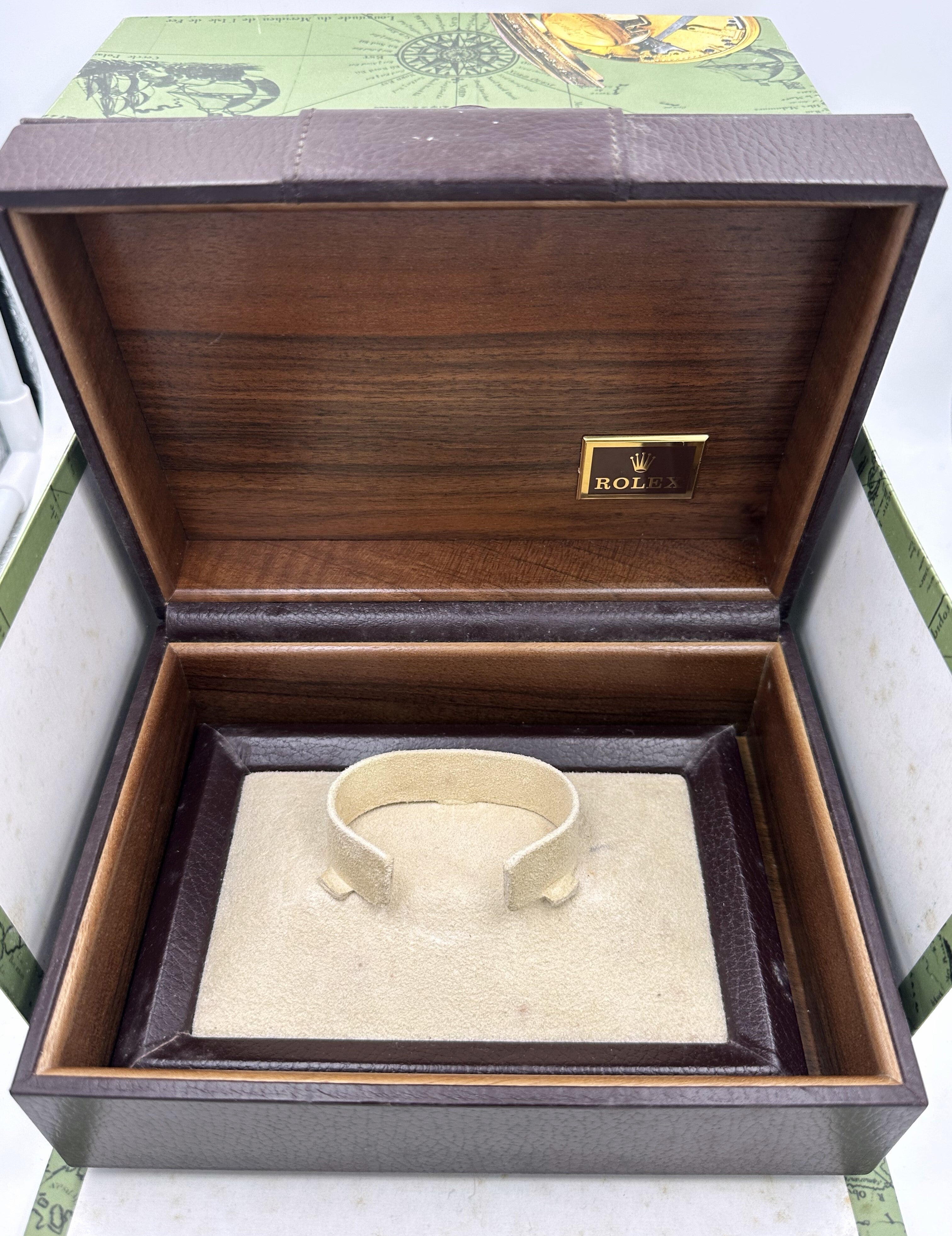 Vintage Rolex Presidential Authentic Wood Leather Inner Outer Storage Box